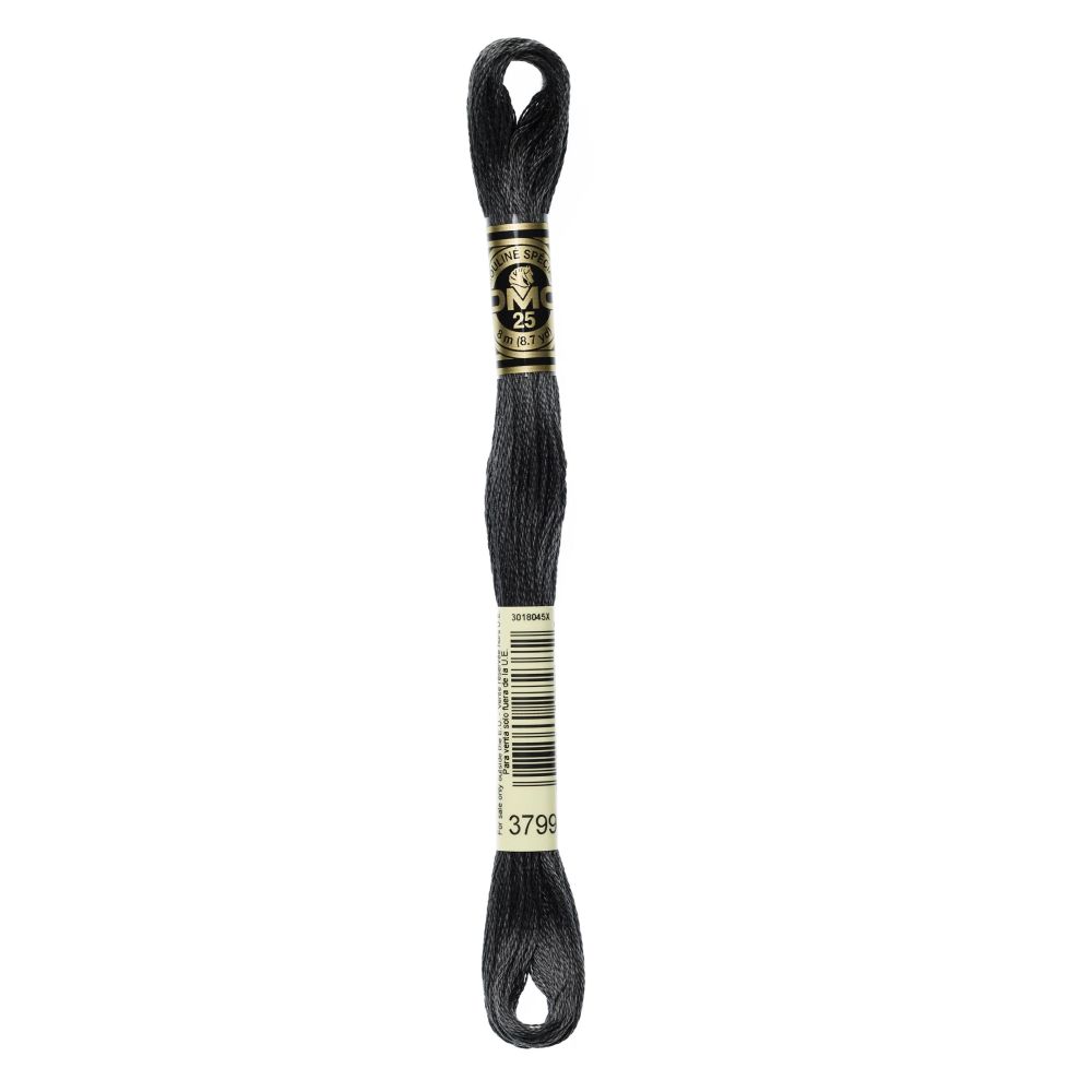DMC 3799 Six-Strand Floss – Very Dark Pewter Grey DMC 3799 Six-Strand Floss – Very Dark Pewter Grey