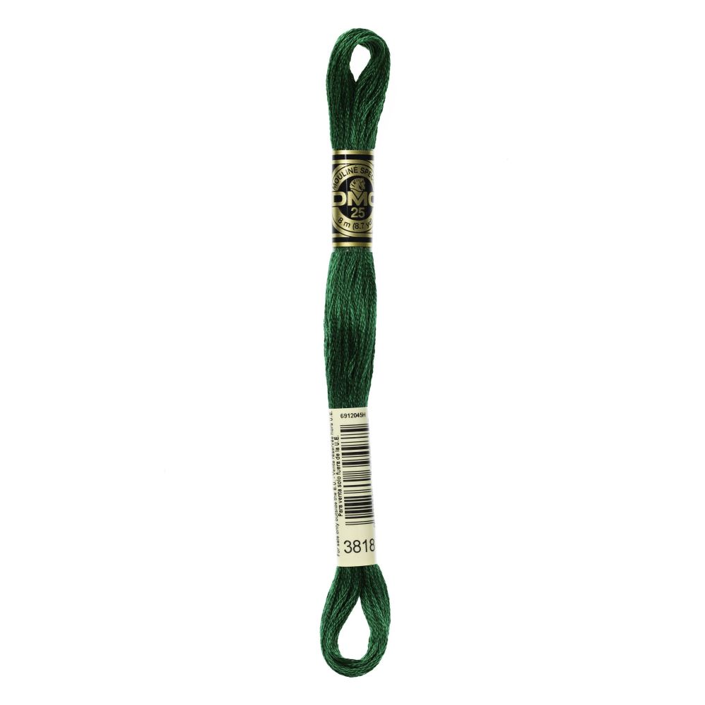 DMC 3818 Six-Strand Floss – Ultra Very Dark Emerald Green DMC 3818 Six-Strand Floss – Ultra Very Dark Emerald Green