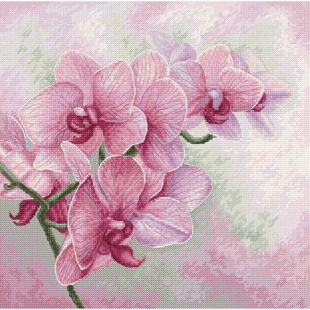 Cross Stitch Kit Graceful Orchids, Luca-S Gold B7009