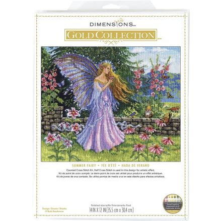 Dimensions Gold Collection Counted Cross Stitch Kit 14"X12" -Summer Fairy (16 Count), 70-35410