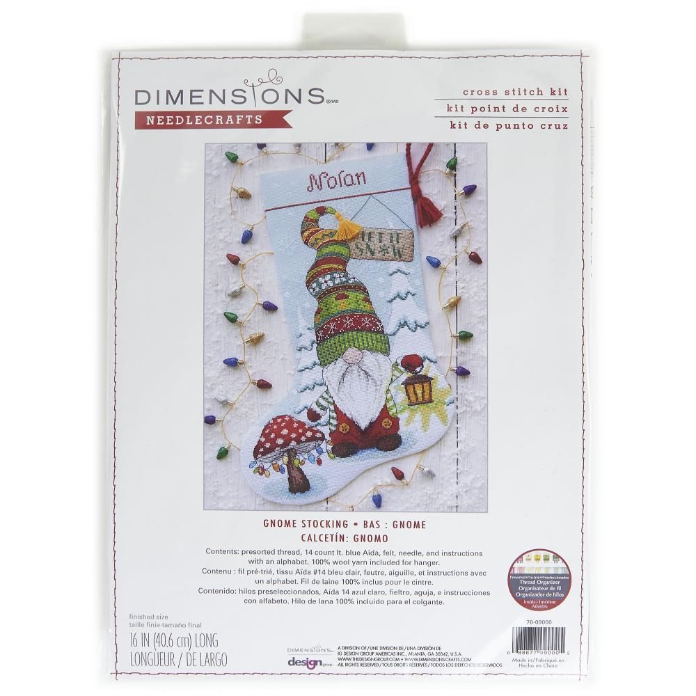 Dimensions Counted Cross Stitch Kit 70-09000 – Gnome Stocking