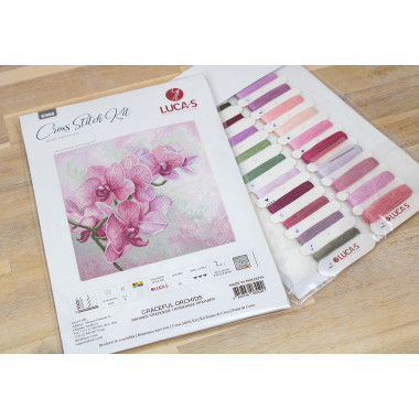 Cross Stitch Kit Graceful Orchids, Luca-S Gold B7009