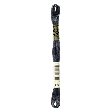 DMC 413 Six-Strand Floss – Dark Pewter Grey