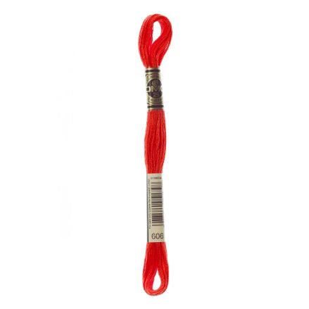 DMC 606 Six-Strand Floss – Bright Orange Red