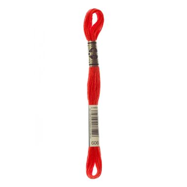 DMC 606 Six-Strand Floss – Bright Orange Red