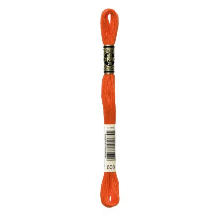 DMC 608 Six-Strand Floss – Bright Orange