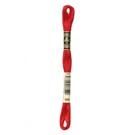 DMC 666 Six-Strand Floss – Bright Red