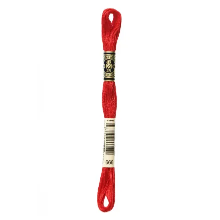 DMC 666 Six-Strand Floss – Bright Red