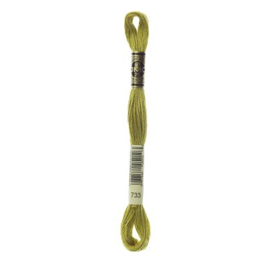 DMC 733 Six-Strand Floss – Medium Olive Green