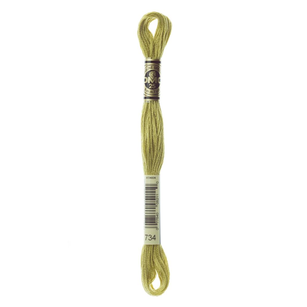 DMC 734 Six-Strand Floss – Light Olive Green DMC 734 Six-Strand Floss – Light Olive Green