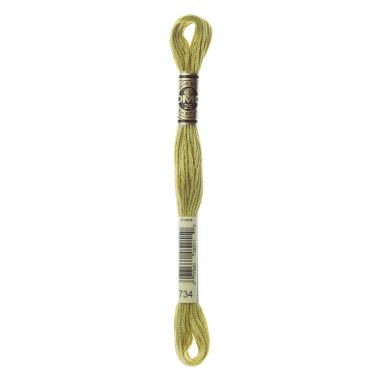 DMC 734 Six-Strand Floss – Light Olive Green