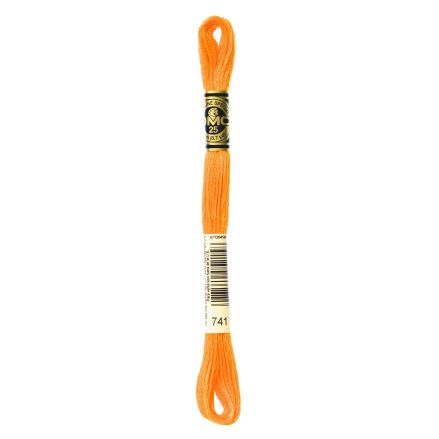 DMC 741 Six-Strand Floss – Medium Tangerine