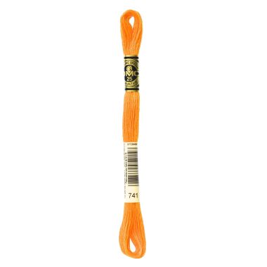 DMC 741 Six-Strand Floss – Medium Tangerine