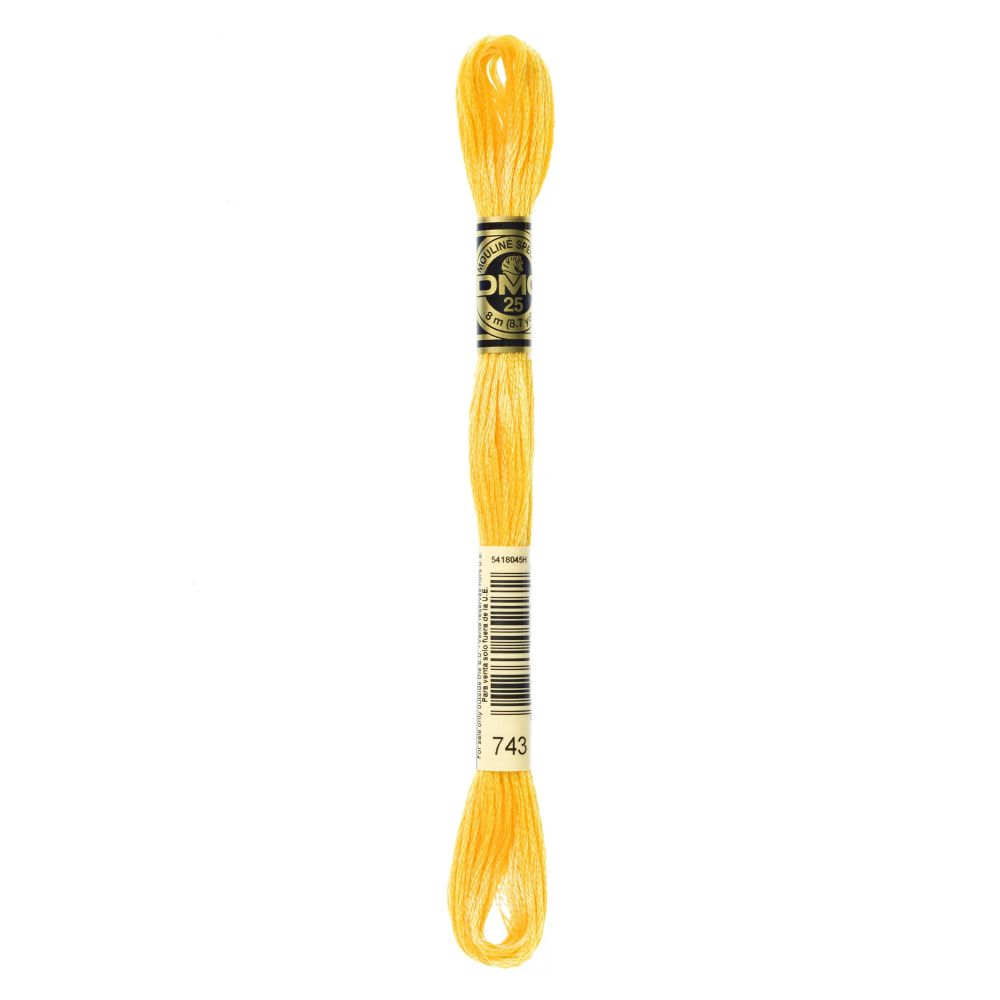 DMC 743 Six-Strand Floss – Medium Yellow DMC 743 Six-Strand Floss – Medium Yellow