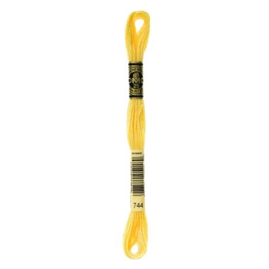 DMC 744 Six-Strand Floss – Pale Yellow