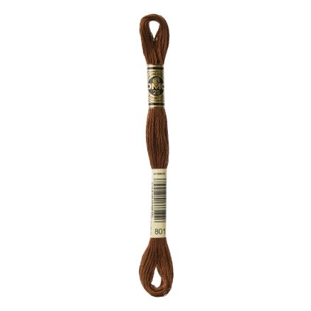 DMC 801 Six-Strand Floss – Dark Coffee Brown