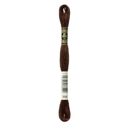 DMC 898 Six-Strand Floss – Very Dark Coffee Brown