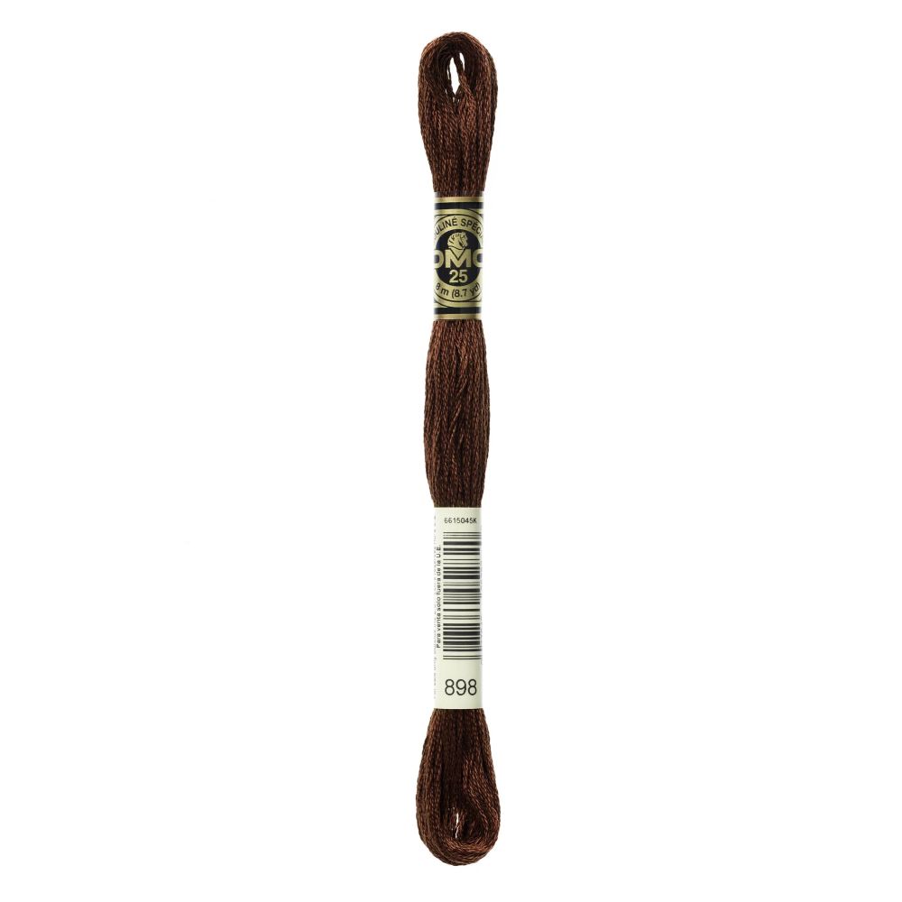 DMC 898 Six-Strand Floss – Very Dark Coffee Brown DMC 898 Six-Strand Floss – Very Dark Coffee Brown