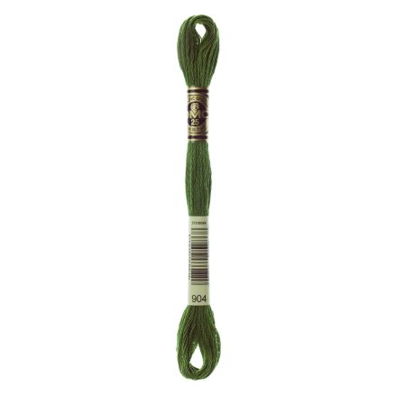 DMC 904 Six-Strand Floss – Very Dark Parrot Green