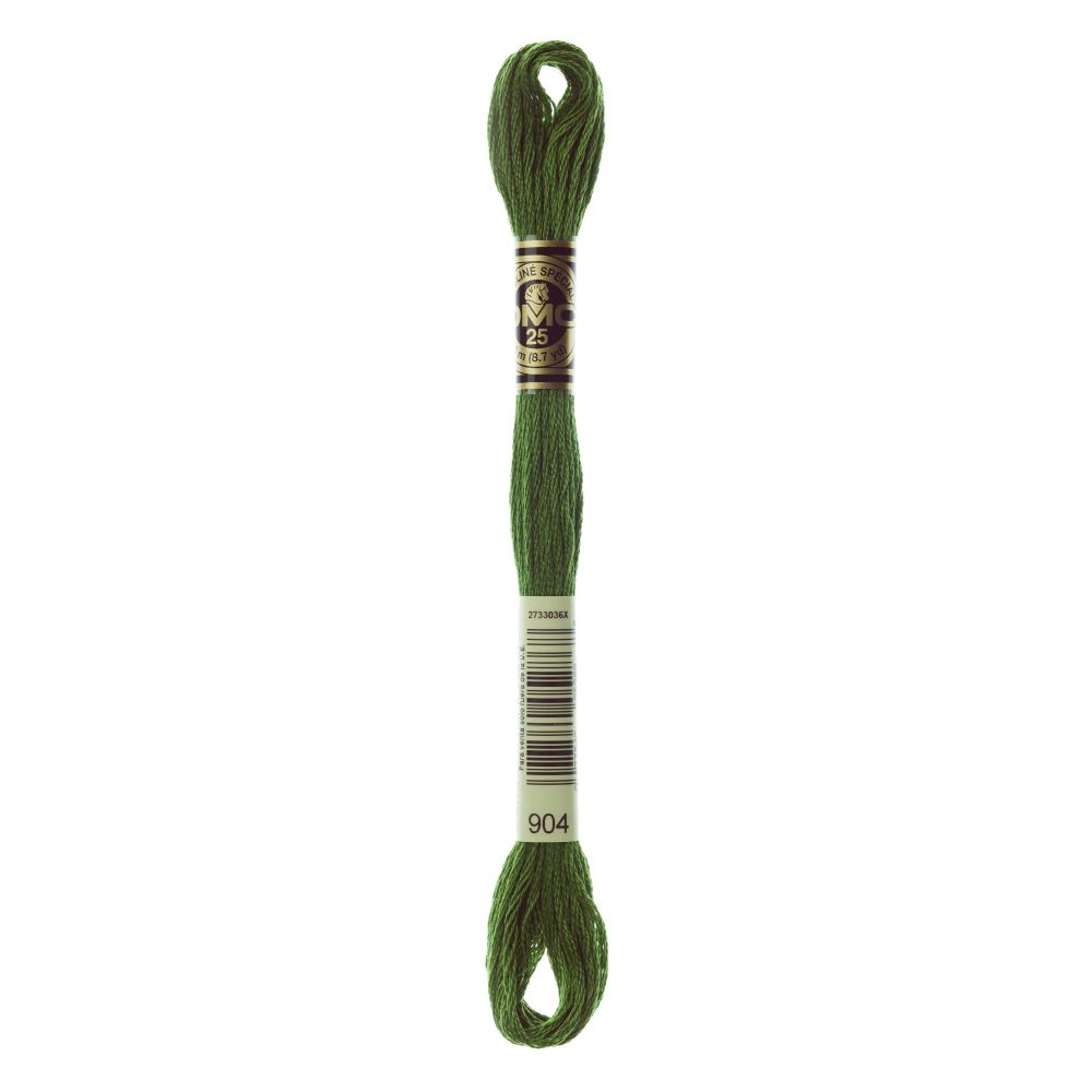 DMC 904 Six-Strand Floss – Very Dark Parrot Green