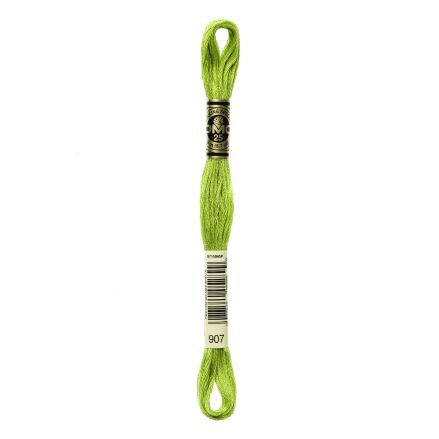 DMC 907 Six-Strand Floss – Light Parrot Green