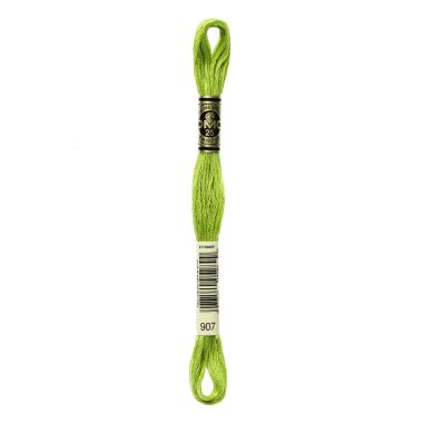 DMC 907 Six-Strand Floss – Light Parrot Green