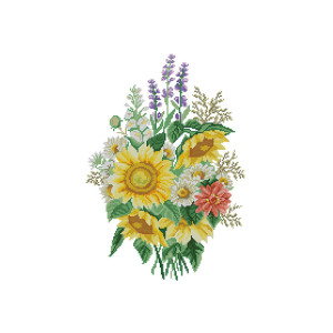 Cross-Stitch Kit “sunflower bouquet” Lady 01036