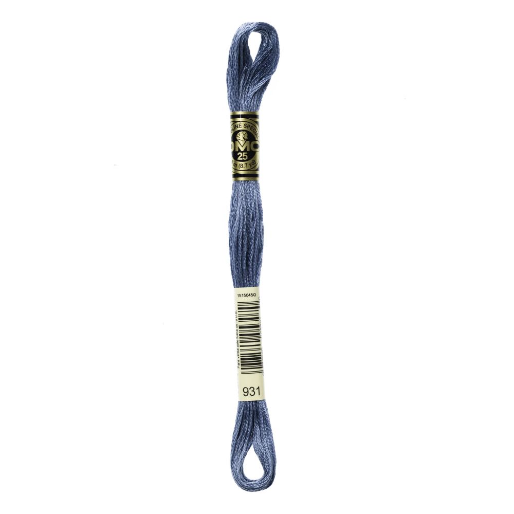 DMC 931 Six-Strand Floss – Medium Antique Blue DMC 931 Six-Strand Floss – Medium Antique Blue
