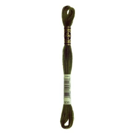 DMC 936 Six-Strand Floss – Very Dark Avocado Green