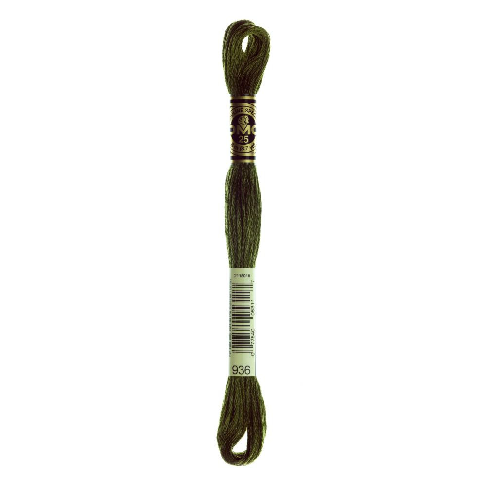 DMC 936 Six-Strand Floss – Very Dark Avocado Green DMC 936 Six-Strand Floss – Very Dark Avocado Green