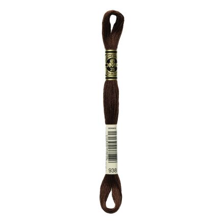 DMC 938 Six-Strand Floss – Ultra Dark Coffee Brown