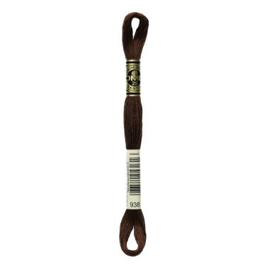 DMC 938 Six-Strand Floss – Ultra Dark Coffee Brown