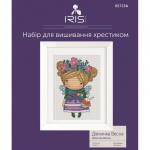 Cross Stitch Kit Girl Spring, Iris Design, 05723A