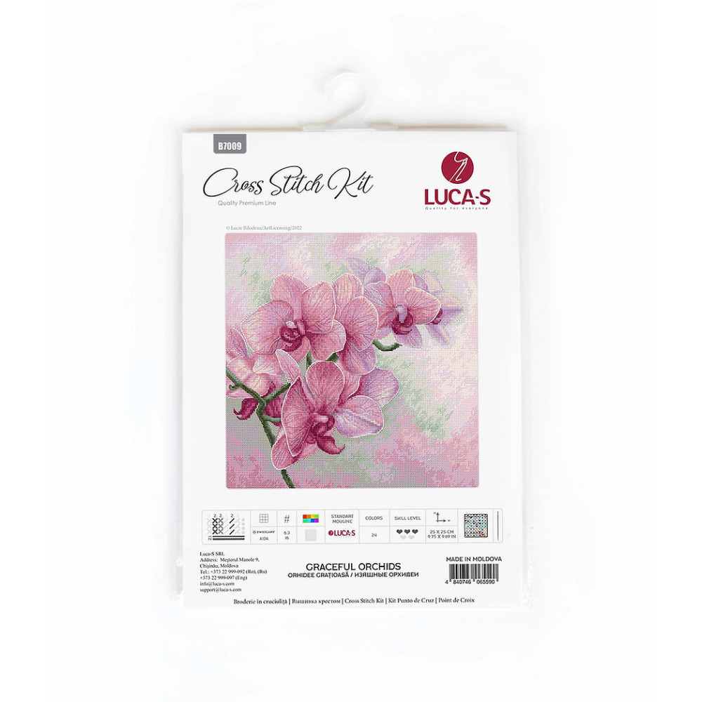 Cross Stitch Kit Graceful Orchids, Luca-S Gold B7009