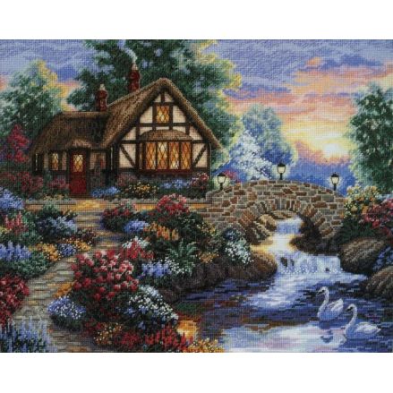 Counted Cross Stitch Kit Twilight Bridge, Dimensions 35172
