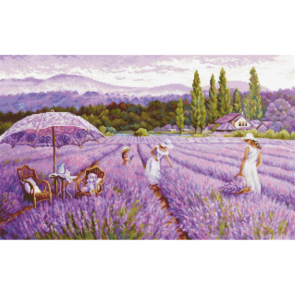 Cross Stitch Kit Luca-S GOLD - Lavender field BU5008