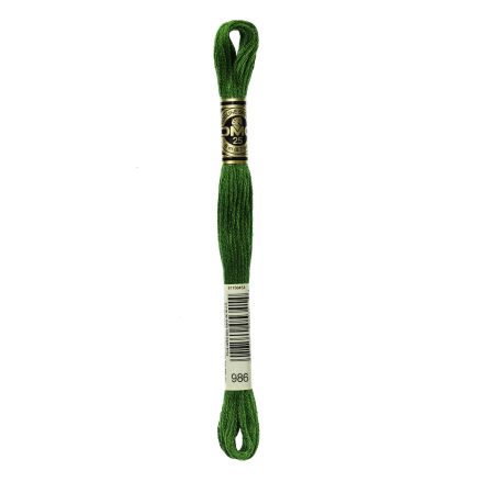 DMC 986 Six-Strand Floss – Very Dark Forest Green