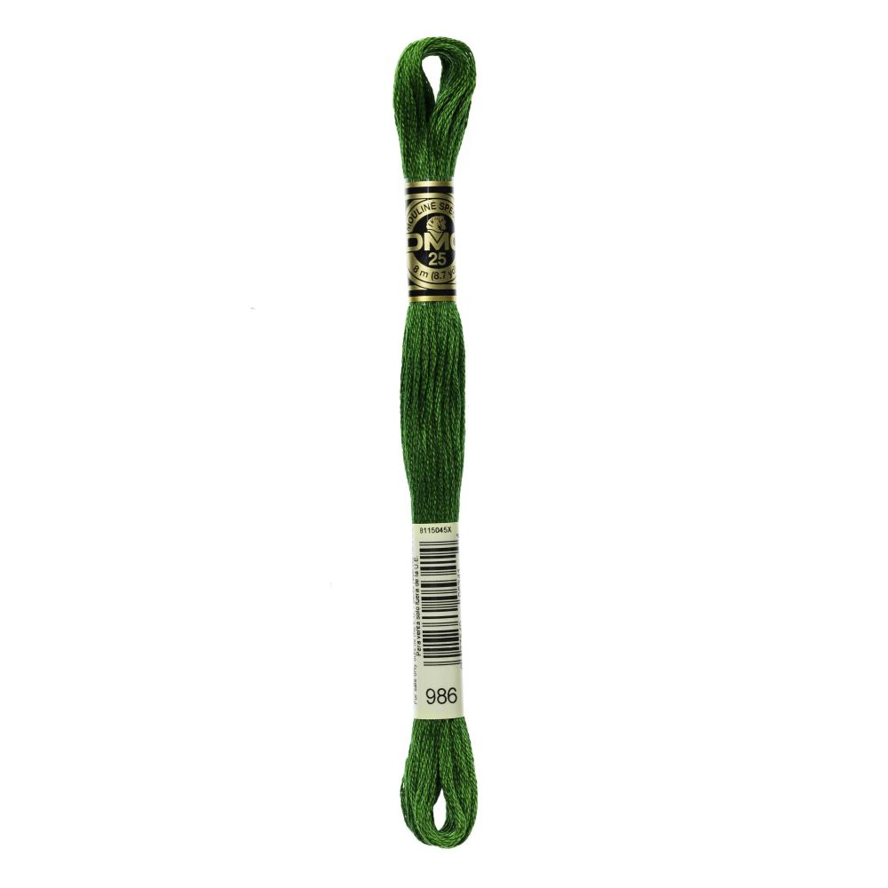 DMC 986 Six-Strand Floss – Very Dark Forest Green
