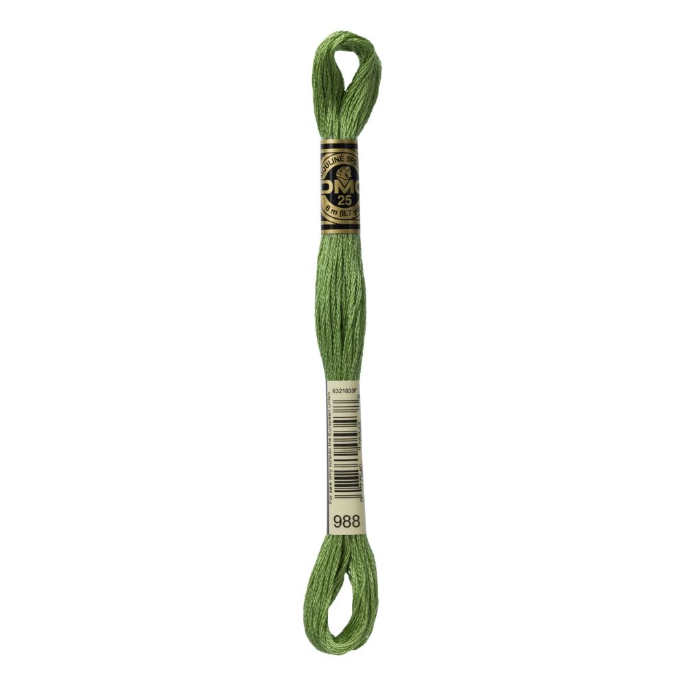 DMC 988 Six-Strand Floss – Medium Forest Green