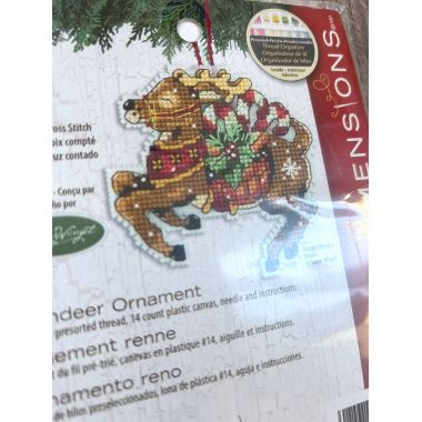 Counted Cross Stitch Kit Reindeer Ornament, Dimensions 70-08916