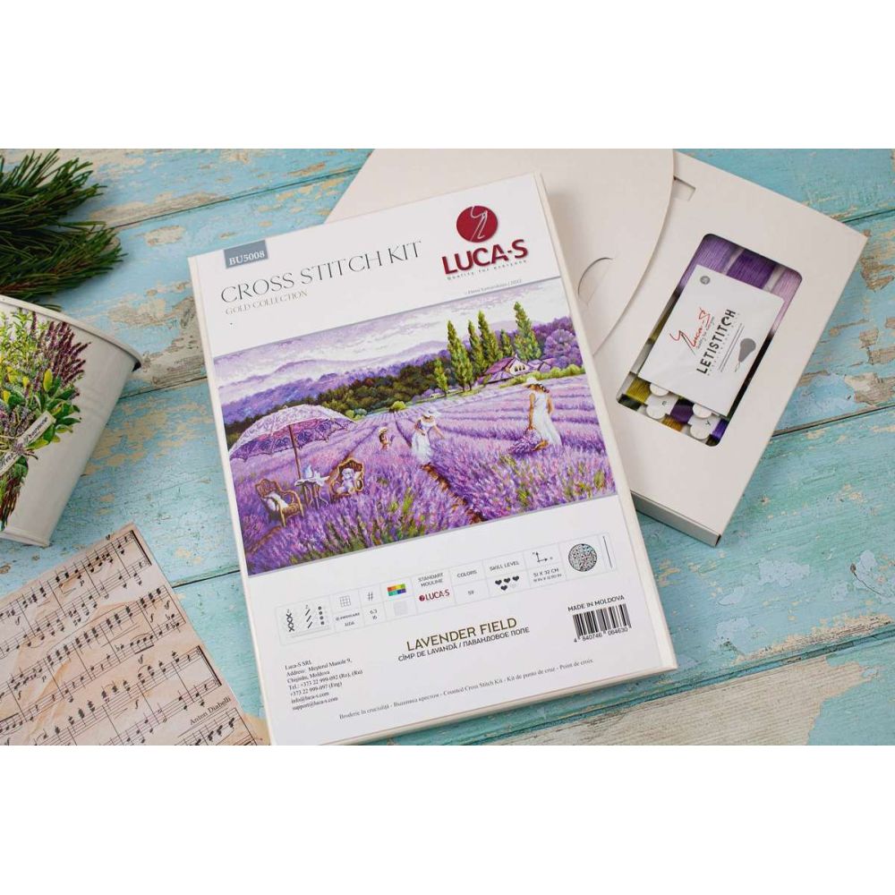 Cross Stitch Kit GOLD collection  Lavender Field, Luca-S BU5008