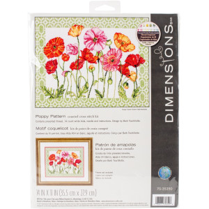 Counted Cross Stitch Kit 14"X11"-Poppy Pattern, Dimensions, 70-35350