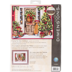 Counted Cross Stitch Kit 10"X8"-Home For The Holiday, Dimensions, 70-08961