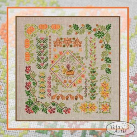 Cross Stitch Kit Tela Artis - Autumn Symphony sampler, X-020