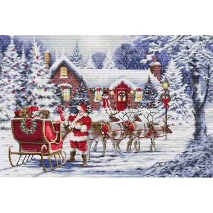 Cross Stitch Kit Luca-S GOLD - Santa’s Visit, BU5084