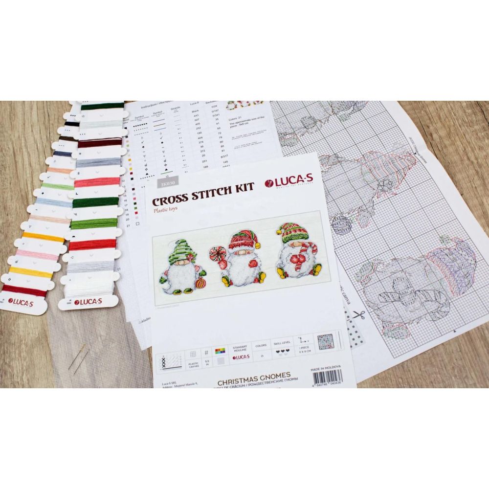 Toys Cross Stitch Kits Christmas Gnomes, Luca-S JK030