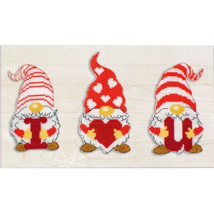Toys Cross Stitch Kits Gnomes of Valentine's Day, Luca-S JK031