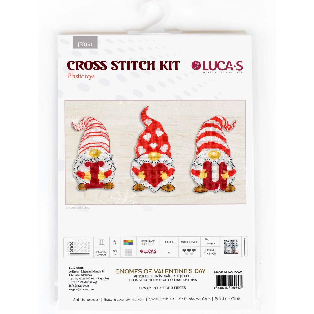 Toys Cross Stitch Kits Gnomes of Valentine's Day, Luca-S JK031