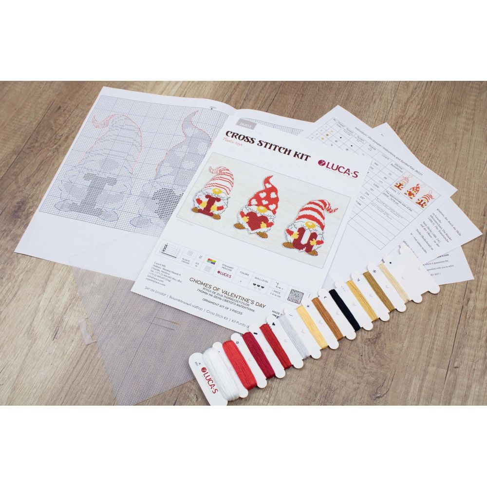 Toys Cross Stitch Kits Gnomes of Valentine's Day, Luca-S JK031
