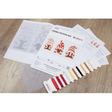 Toys Cross Stitch Kits Gnomes of Valentine's Day, Luca-S JK031